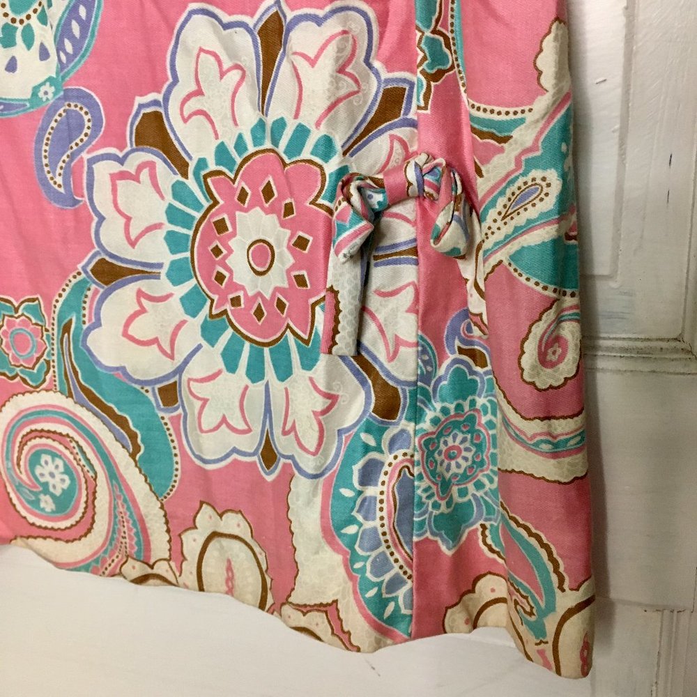 Vintage 70s Judy Bond dress, pink and blue paisley